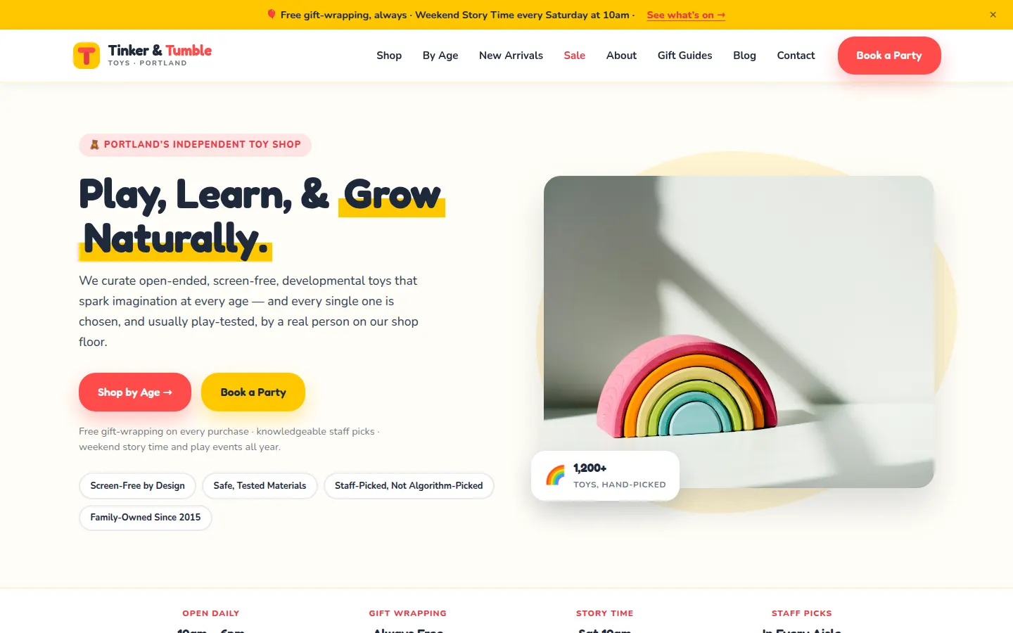 Tinker & Tumble Toys website